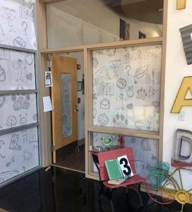 Window graphics on school office windows by 1st Class Graphics in Mansfield, TX