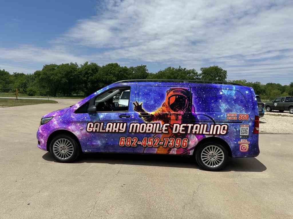 Full Vehicle Wrap Ford Transit Connect, Galaxy Mobile Detailing, Auto Detailing - Mansfield TX