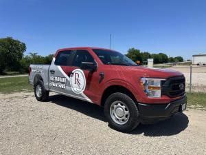Partial wrap for Restaurant Solutions on a Ford F-150 by 1st Class Graphics in Mansfield, TX