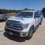 Full vehicle wrap for Touchstone Roofing LLC on a Toyota Tundra by 1st Class Graphics in Mansfield, TX