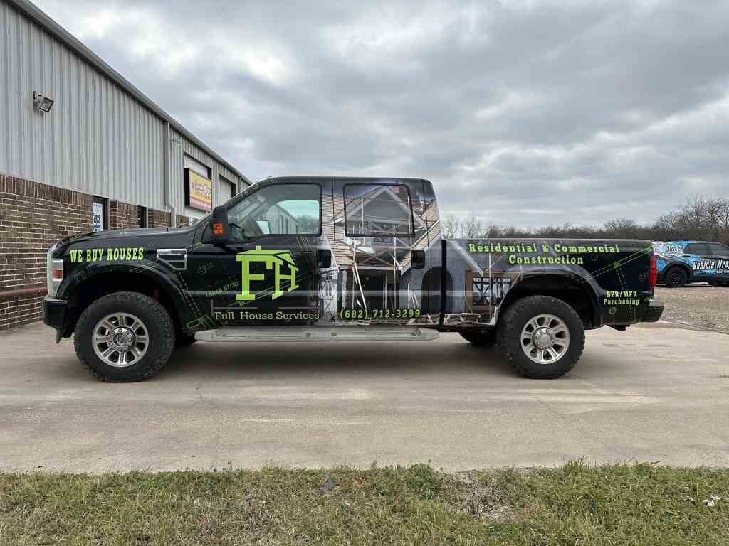 Full Vehicle Wrap Ford F-Series, Full House Services, Residential and Commercial Construction - Mansfield TX