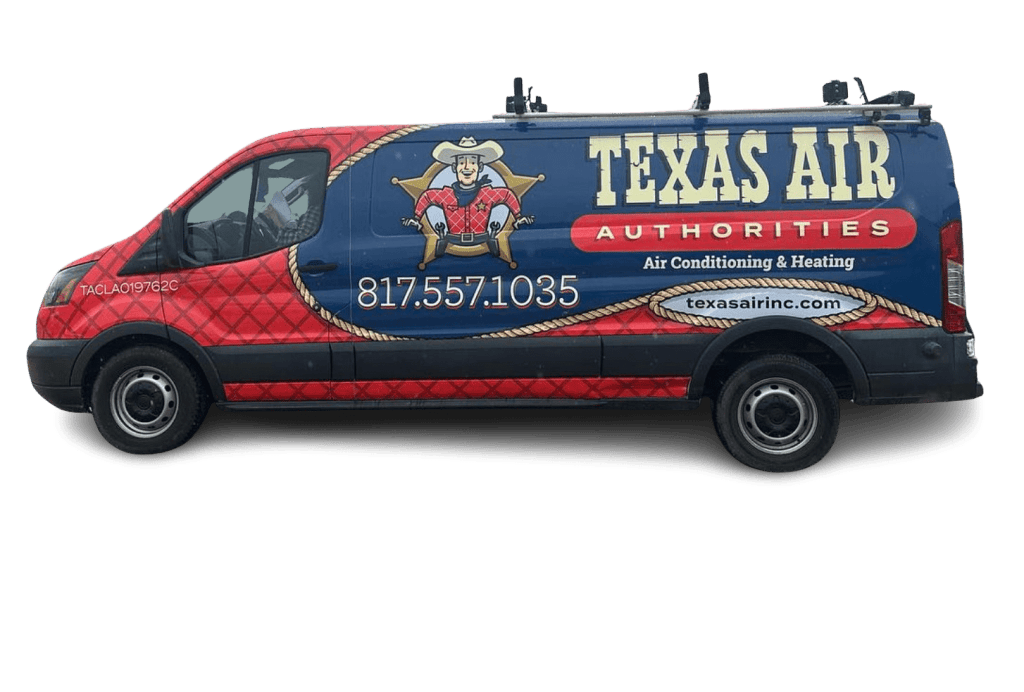 Full Vehicle Wrap Ford Transit, Texas Air Authorities, HVAC - Mansfield TX