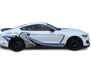 Partial wrap on a Ford Mustang Shelby GT350 by 1st Class Graphics in Mansfield, TX