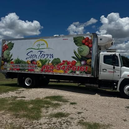Partial wrap for SunTerra on a box truck by 1st Class Graphics in Mansfield, TX