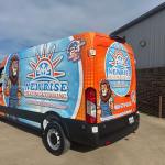 Van wrap for NewRise Heating & Cooling on a Ford Transit by 1st Class Graphics in Mansfield, TX