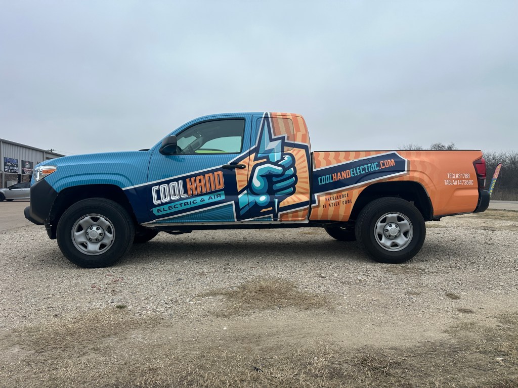 Full Vehicle Wrap Toyota Tundra, Cool Hand Electric & Air, Electrical & HVAC - Mansfield TX