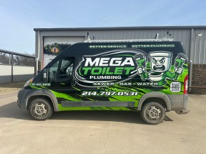 Full Vehicle Wrap Ram ProMaster, Mega Toilet Plumbing, Plumbing - Mansfield TX