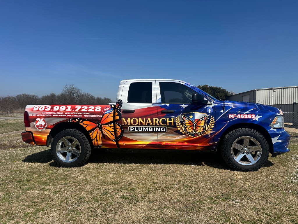 Full Vehicle Wrap Ram 1500, Monarch Plumbing, Plumbing - Mansfield TX