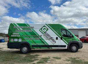 Van wrap for Guardian Services on a Ram ProMaster by 1st Class Graphics in Mansfield, TX