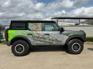 Partial wrap for The Creature Teacher on a Ford Bronco by 1st Class Graphics in Mansfield, TX