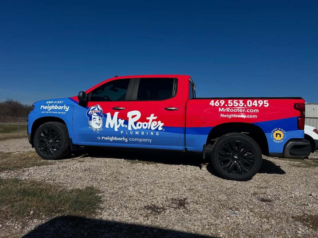 Full Vehicle Wrap Chevrolet Silverado, Mr. Rooter Plumbing, Plumbing - Mansfield TX