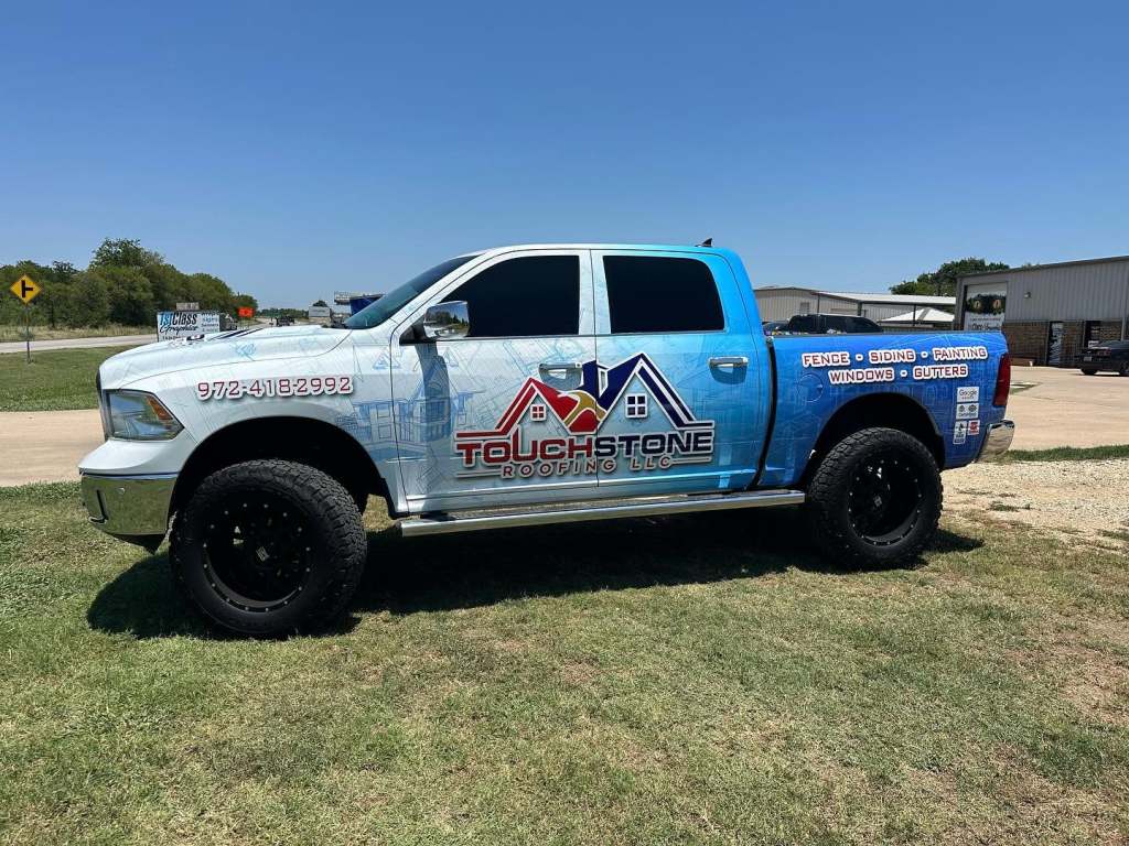 Full Vehicle Wrap Ram 1500, Touchstone Roofing, Roofing and Home Services - Mansfield TX