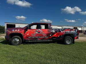 Full vehicle wrap for P&D Auto Hail Center on a Chevrolet Silverado by 1st Class Graphics in Mansfield, TX