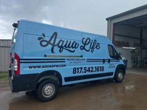 Van wrap for Aqua Life on a Ram ProMaster by 1st Class Graphics in Mansfield, TX